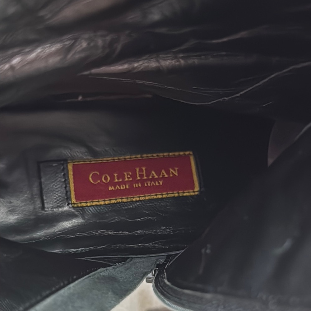 Cole Haan Vintage Leather Black Heeled Mid-Calf Boots Made in Italy - Picture 12 of 15